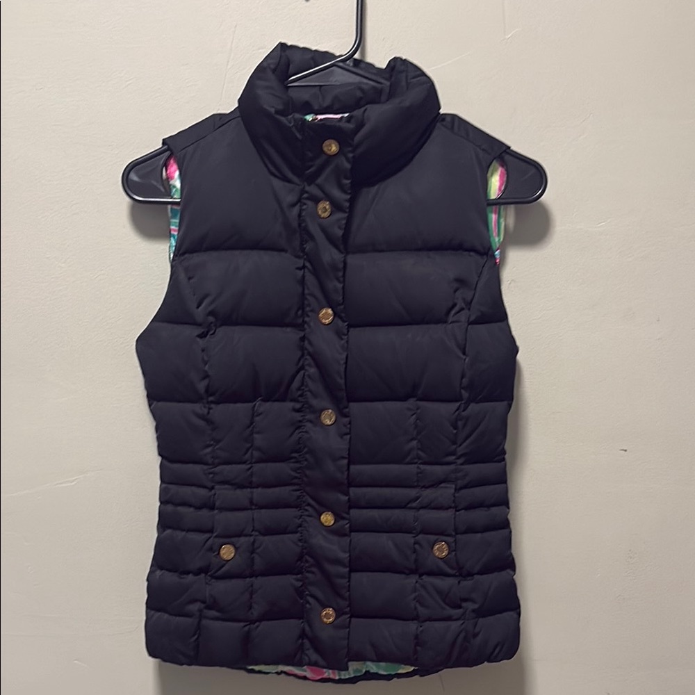 Lilly Pulitzer Black Vest with Gold Accents